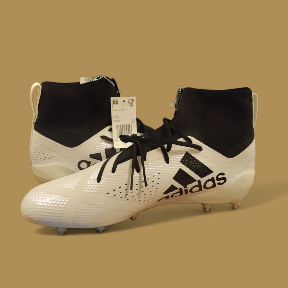 Adidas Mens Lightweight 5-star 7.0 Football Cleats Pearl White/ Black US: 15